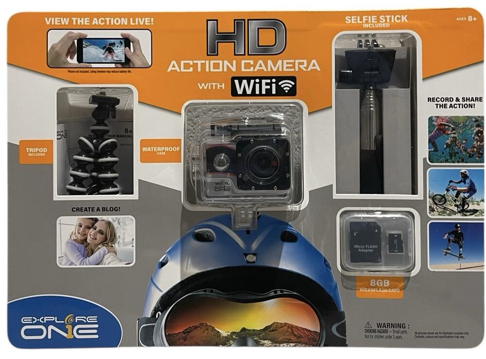 Explore One HD Action Camera with Wifi / accessories included! Waterproof Case